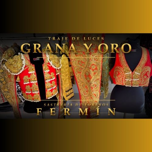 sastrería-fermín Traje de luces grana y oro de fermín